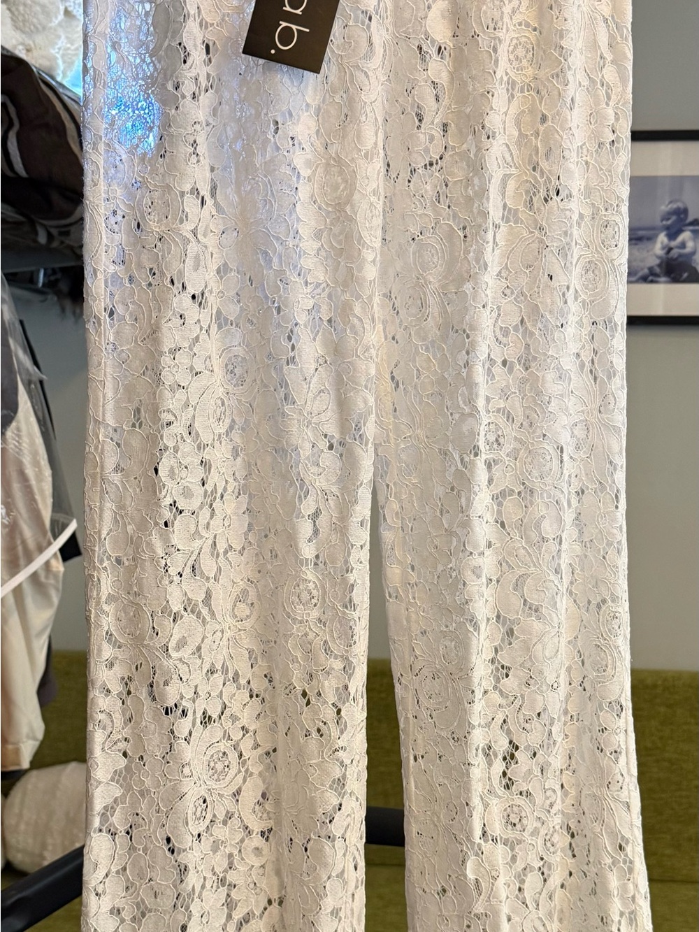 Lace Wide-Leg Pants in Ivory by ASTR